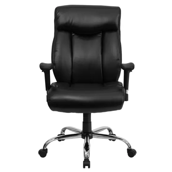 Emma and Oliver 400 lb. Big & Tall High Back Full Headrest Ergonomic Office Chair with Arms Black Fabric {7}