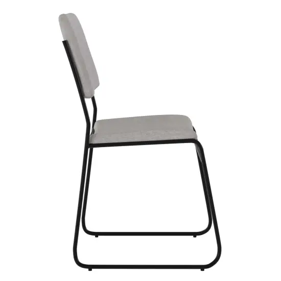 Emma and Oliver 500 lb. Capacity High Density Stacking Chair with Sled Base GrayFabric/Black {5}