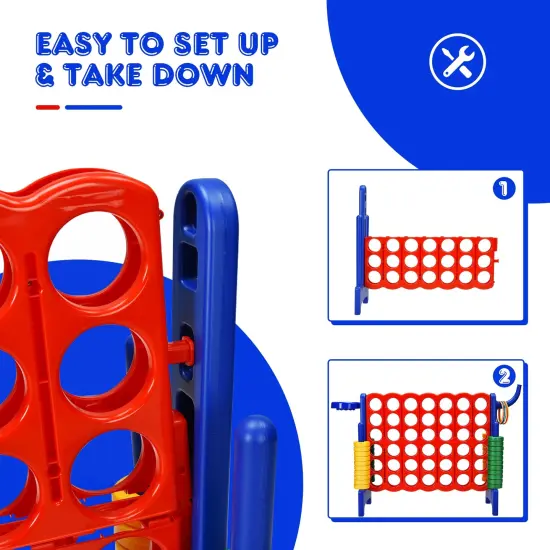 2.5Ft 4-to-Score Giant Game Set Perfect for Indoor-Outdoor Use Blue {5}