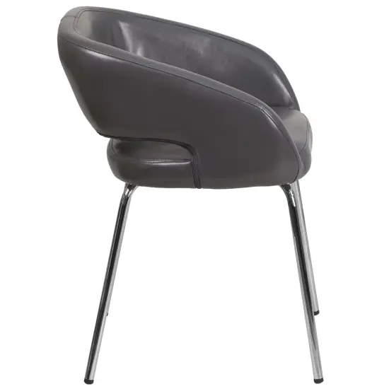 Emma and Oliver Contemporary LeatherSoft Side Reception Chair Gray {5}