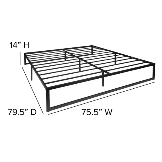 Emma and Oliver 14" Platform Bed Frame & 12" Mattress in a Box - No Box Spring Required {5}