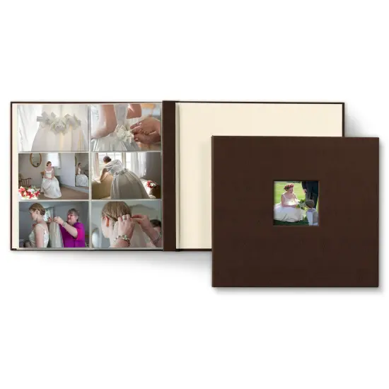 Gallery Leather Yarmouth 6 UP Photo Albums, Holds 4x6&rdquo; photos, Bonded Leather, Post-Bound, 20 pages, - 12.75" x 14.5" Freeport Mocha {7}