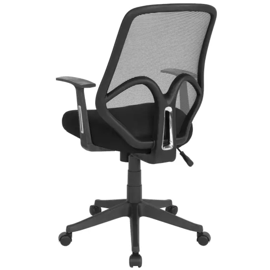 Emma and Oliver High Back Flexible Mesh Office Chair with Arms Black {3}