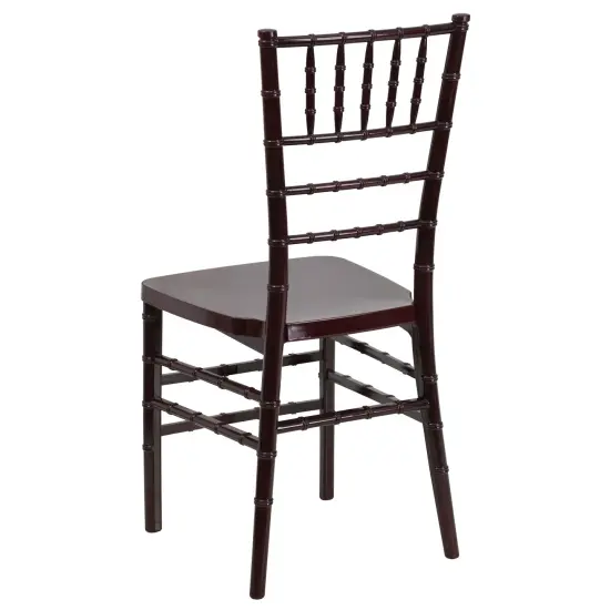 Emma and Oliver 2 Pack PREMIUM Resin Stacking Chiavari Chair Mahogany {3}