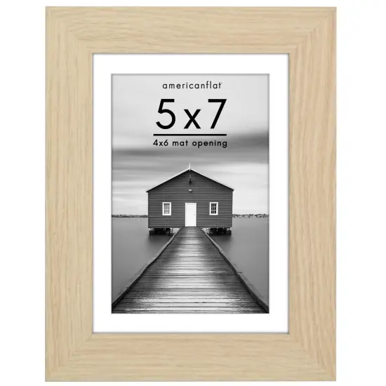 Americanflat Picture Frame with Wide Molding with Mat - Modern Wide Picture Frame - Plexiglass Cover - Hanging Hardware - Includes Easel {1}