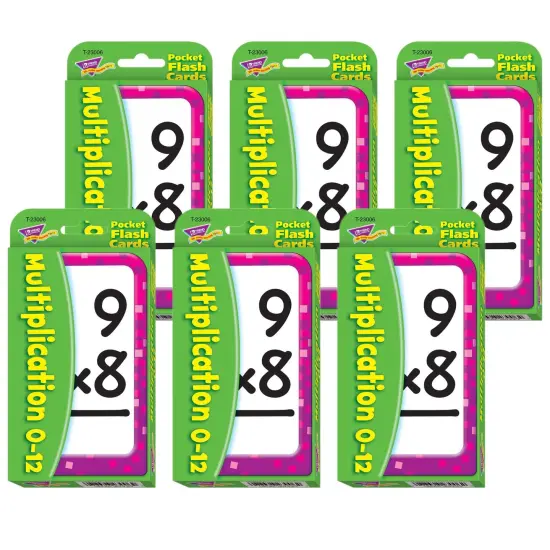 Multiplication 0-12 Pocket Flash Cards, 6 Packs {1}