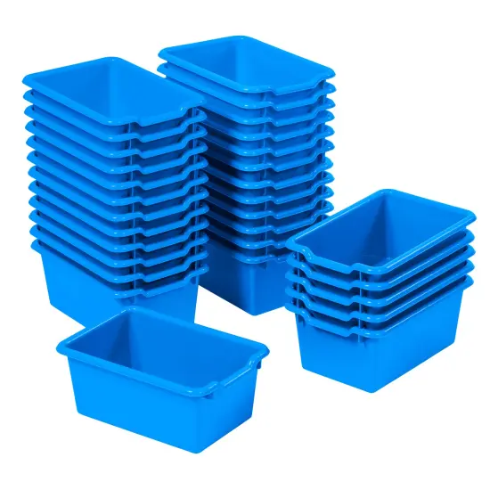 Scoop Front Storage Bins, Multipurpose Organization, 30-Pack Blue {1}