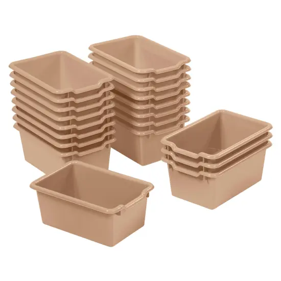 Scoop Front Storage Bins, Multipurpose Organization, 20-Pack Sand {1}
