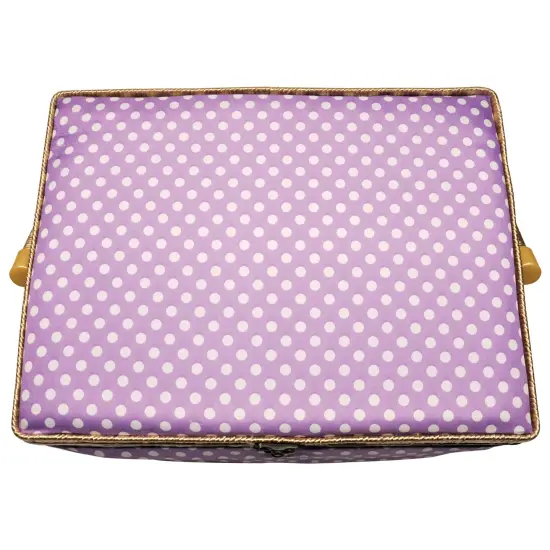 Folding Sewing Basket Dots - purple/white {4}