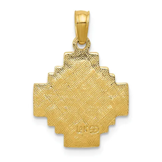 14K Yellow Gold Jerusalem Cross Pendant Charm Jewelry 22mm x 15mm {3}