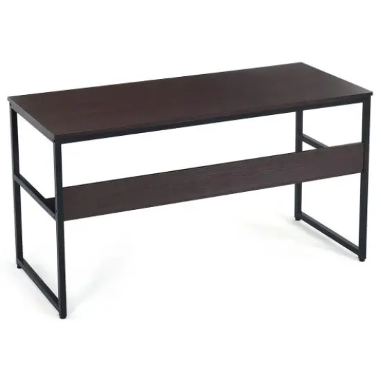 55-Inch Computer Writing Table Workstation with Bookshelf Perfect for Home or Office Espresso {1}