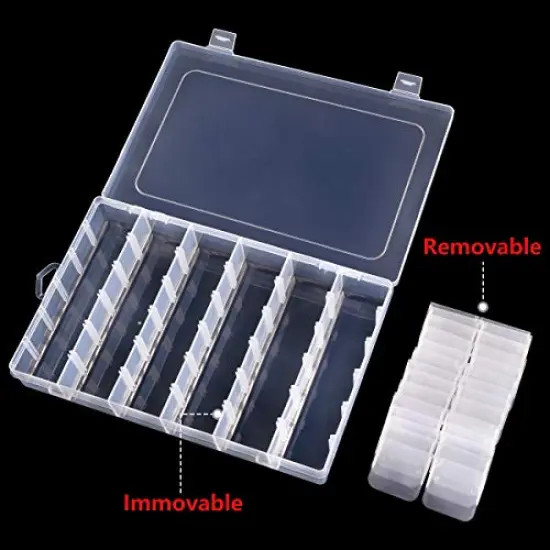36 Grids Clear Plastic Jewelry Box Organizer Storage Container with Removable Dividers (36 Grids - Clear) {6}