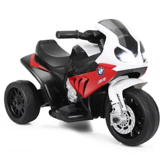 6V Kids 3 Wheels Riding Electric Motorcycle with Music and Headlights Perfect for Birthday or Christmas Red {1}