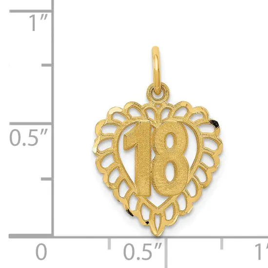 14K Gold 18 in Heart Charm Jewelry FindingKing 22mm x 15mm {4}