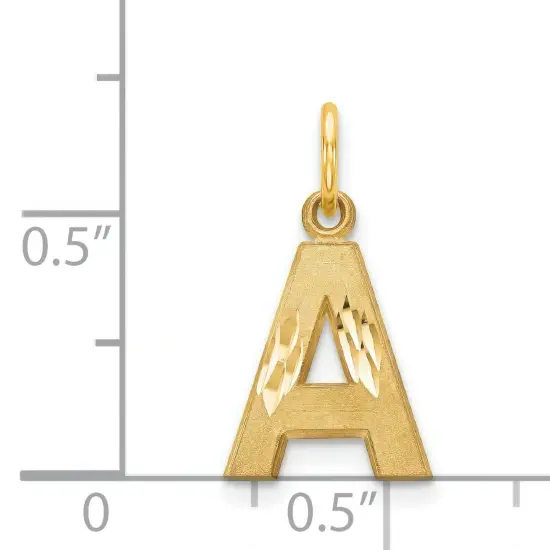 14K Gold Initial A Charm Jewelry FindingKing 20mm x 10mm {4}
