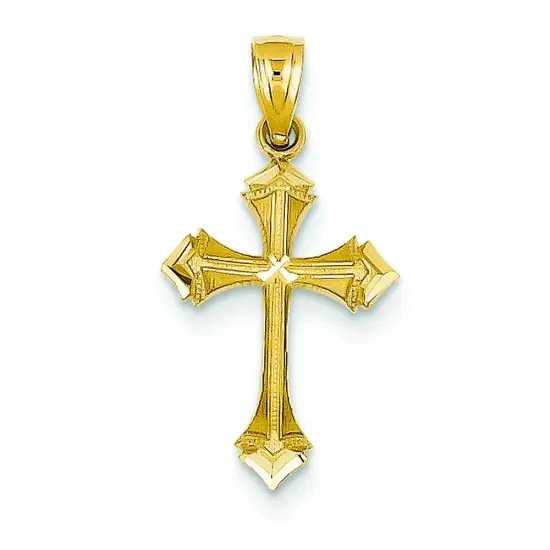 14K Yellow Gold Passion Cross Pendant Charm Jewelry 25mm x 13mm {1}
