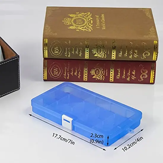 DUOFIRE Plastic Organizer Container Storage Box Adjustable Divider Removable Grid Compartment for Jewelry Beads Earring Container Tool Fishing Hook Small Accessories (15 grids, 4 Colors) {3}