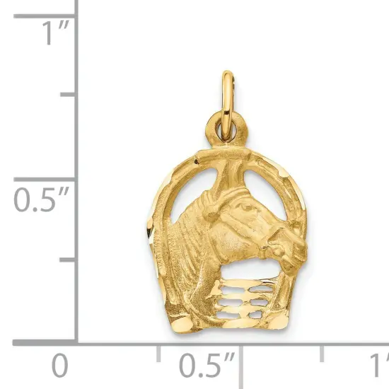14K Gold Horse Charm Jewelry FindingKing 20mm x 12mm {5}