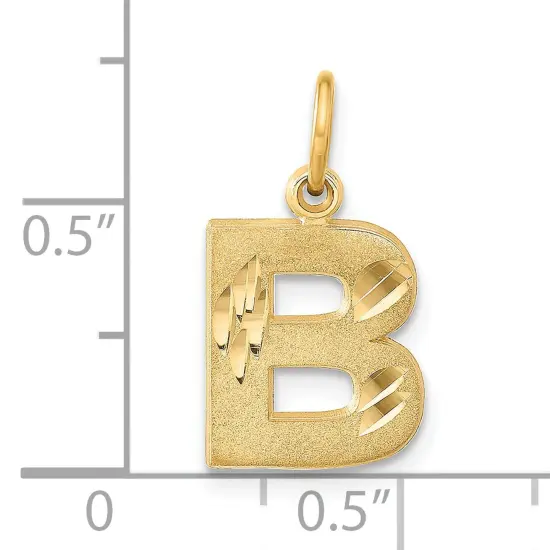 14K Gold Initial B Charm Jewelry FindingKing 20mm x 10mm {3}