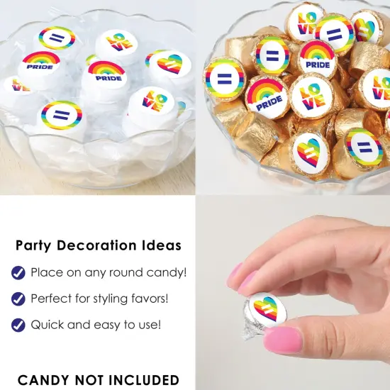 Big Dot of Happiness Love is Love - Pride - Rainbow Party Small Round Candy Stickers - Party Favor Labels - 324 Count {6}