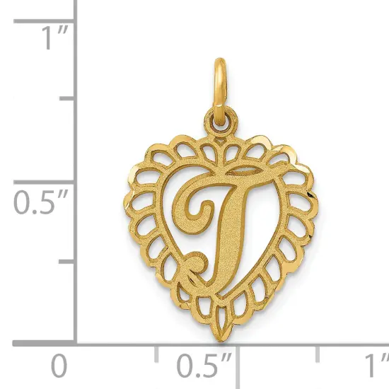 Fashion Jewelry 14K Gold Initial T Charm Jewelry FindingKing 23 X 15mm {4}