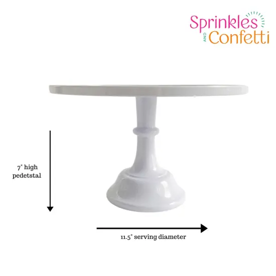 Elegant White Melamine Pedestal Cake Stand &ndash; 11.5" Wide, 8" Tall | Perfect for Parties, Cakes & Smash Cakes {3}