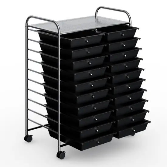 20-Drawer Mobile Storage Organizer Cart with Brake Wheels and Steel Frame for Home or Office Use Multicolor {6}