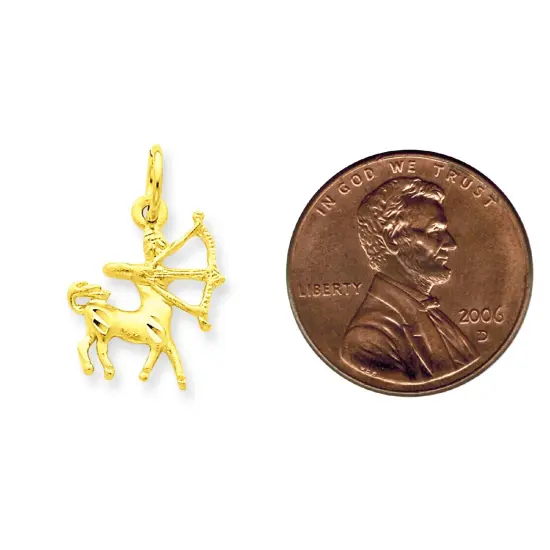 14K Gold Sagittarius Zodiac Charm Jewelry FindingKing 22mm x 12mm {2}