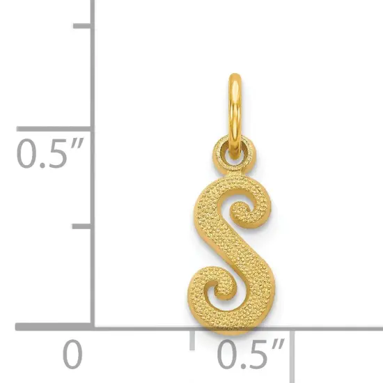 14K Gold Initial S Charm Jewelry FindingKing 16mm Long X 7mm Wide Approx. {3}