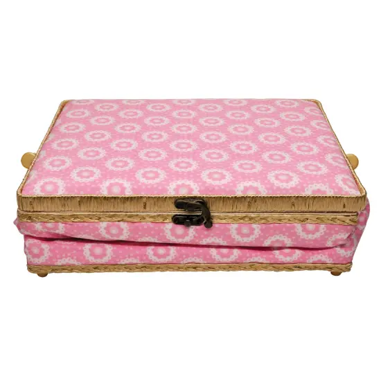 Folding Sewing Basket Dots - pink/white {3}