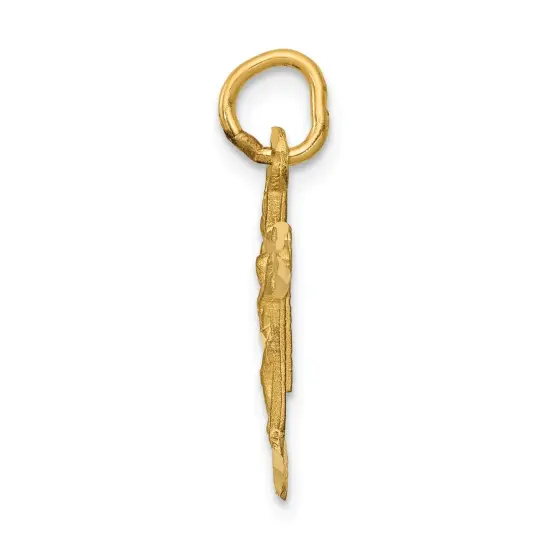 14K Yellow Gold Crucifix Charm Pendant Jewelry 22mm x 12mm {2}