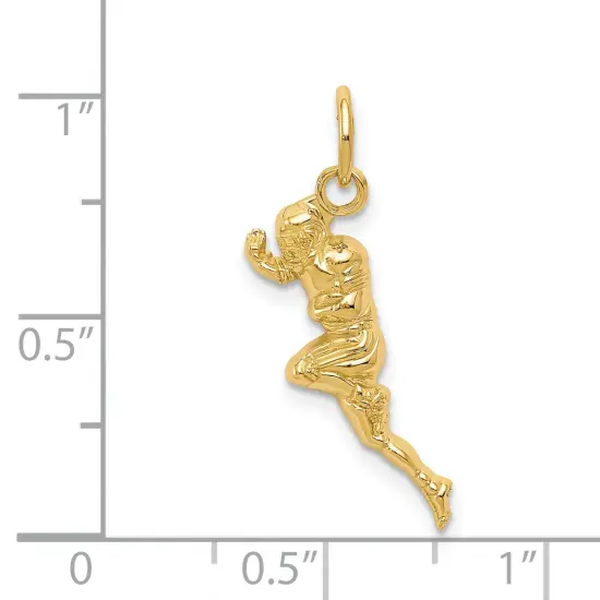 14K Gold Football Player Charm Pendant Jewelry 26 x 6 mm {3}