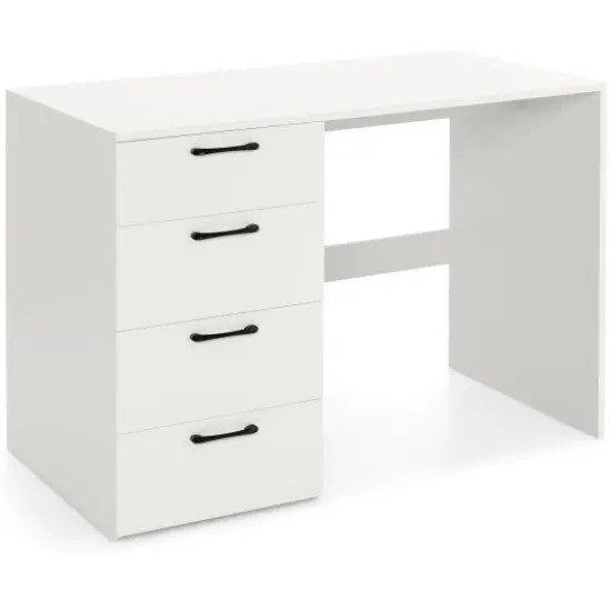 43.5 Inch Modern 4 Large Drawers Computer Desk with Metal Slides and Convenient Handle {1}