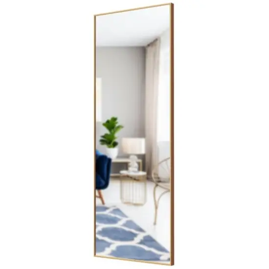 59''Full Length Mirror Large Rectangle Bedroom Mirror Golden {1}