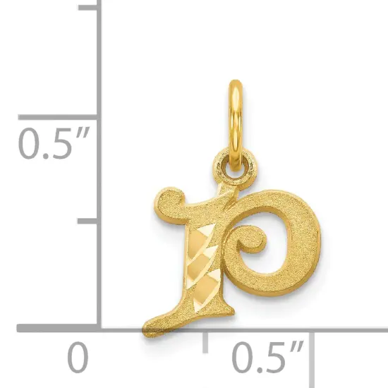 14K Gold Initial P Charm Jewelry FindingKing 17mm x 10mm {3}