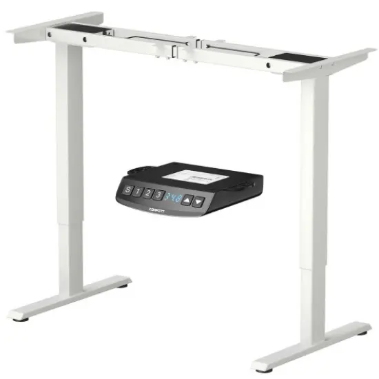Electric Standing Desk Frame with Adjustable Height and Press Button Controller Gray {8}