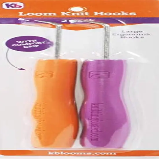 AKB Purple and Orange Ergonomic Loom Knit Hook, 2 Pack {2}