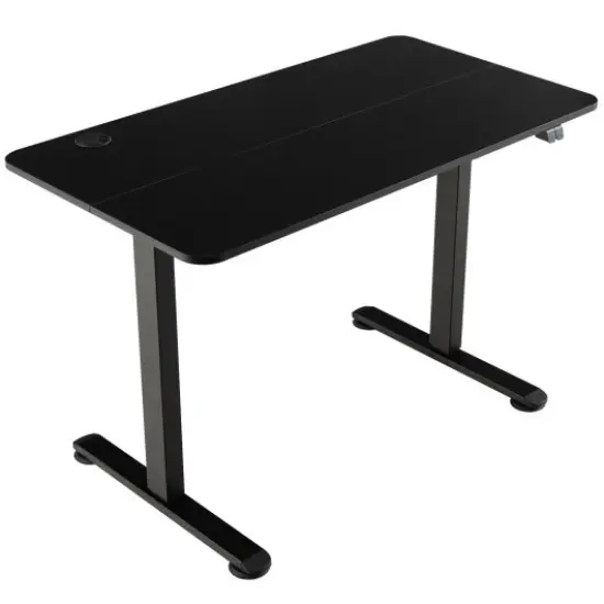 45.5 Inch Electric Height Adjustable Standing Desk with 2-Button Controller and Metal Frame Rustic Brown {7}