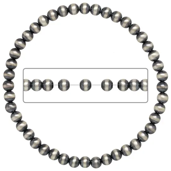 JewelrySupply Sterling Silver Navajo Style Pearl Bead Stretchy Bracelet {7}