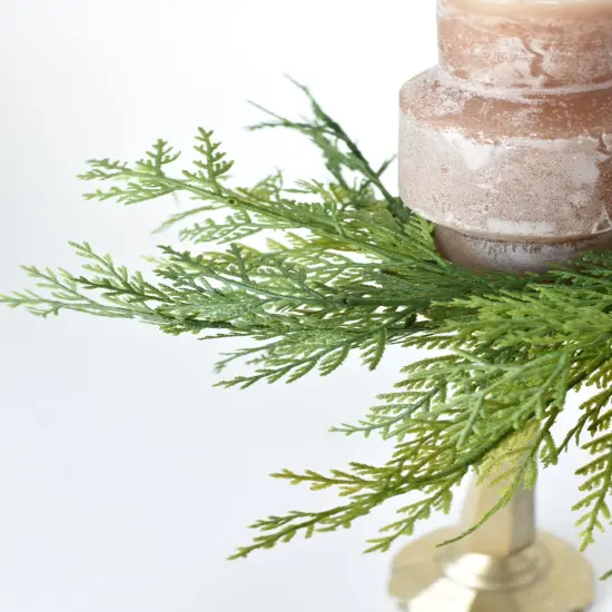 14" Faux Cedar Candle Ring (Fits up to a 3" Pillar Candle) CR1 {4}