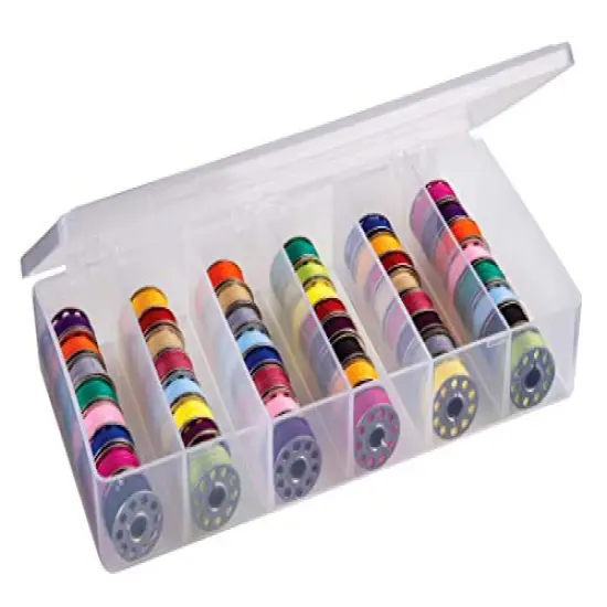 Large Bobbin Box, Sewing Bobbin Organizer, [1] Plastic Storage Case, Clear {1}
