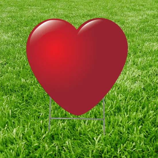 Red Heart Yard Sign Icon {2}