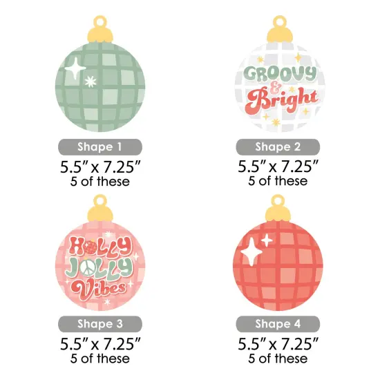 Big Dot of Happiness Groovy Christmas - Disco Ball Ornaments Decorations DIY Pastel Holiday Party Essentials - Set of 20 {6}