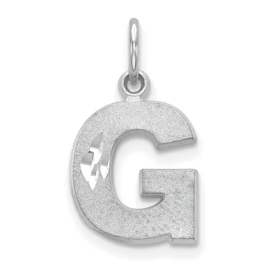 14K White Gold Initial G Charm Jewelry FindingKing 20mm x 10mm {1}
