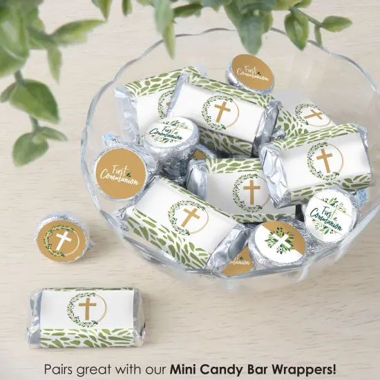 Big Dot of Happiness First Communion Elegant Cross - Religious Party Small Round Candy Stickers - Party Favor Labels - 324 Count {7}