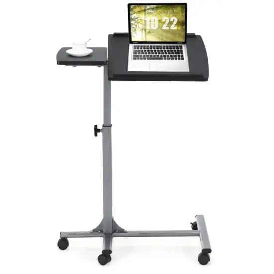 Adjustable Angle Height Rolling Laptop Table {3}