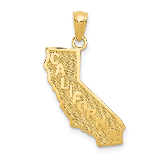 14K Gold California State Pendant Charm Jewelry 25.5mm x 16mm {1}