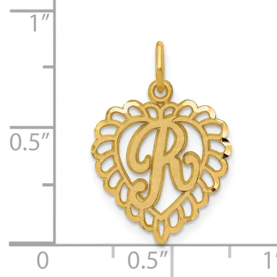 14K Gold Initial R Charm Jewelry FindingKing 23mm23mm x 15mm {3}