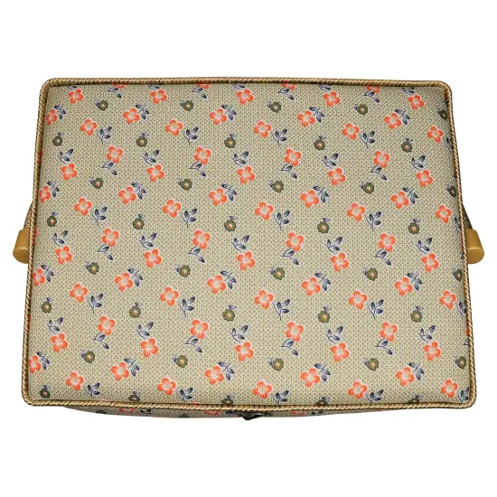 Folding Sewing Basket Floral - tan/pink {4}