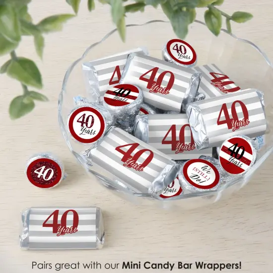 Big Dot of Happiness We Still Do - 40th Wedding Anniversary - Anniversary Party Small Round Candy Stickers - Party Favor Labels - 324 Count {7}